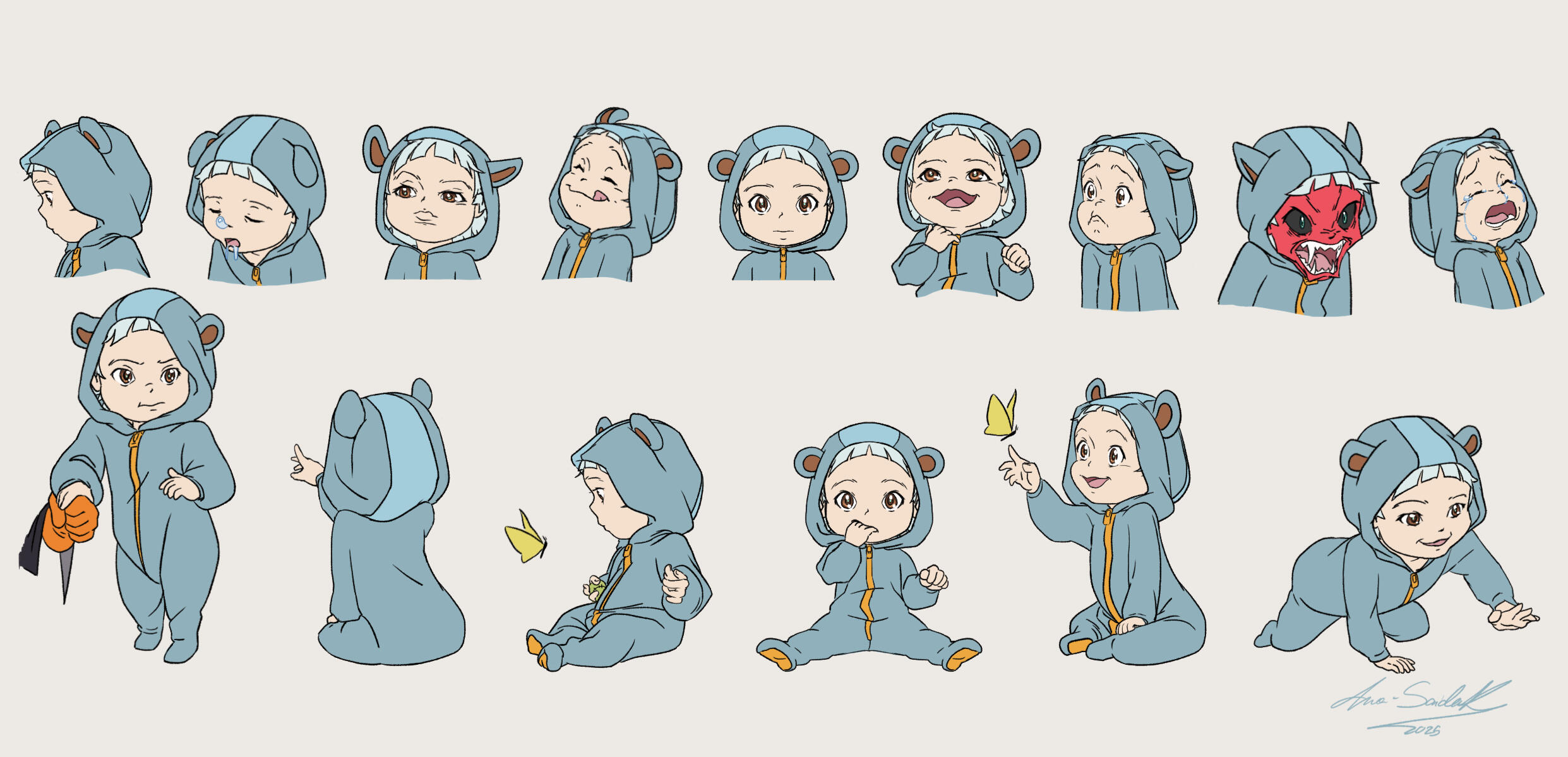 Les poses et les expressions de Rémi