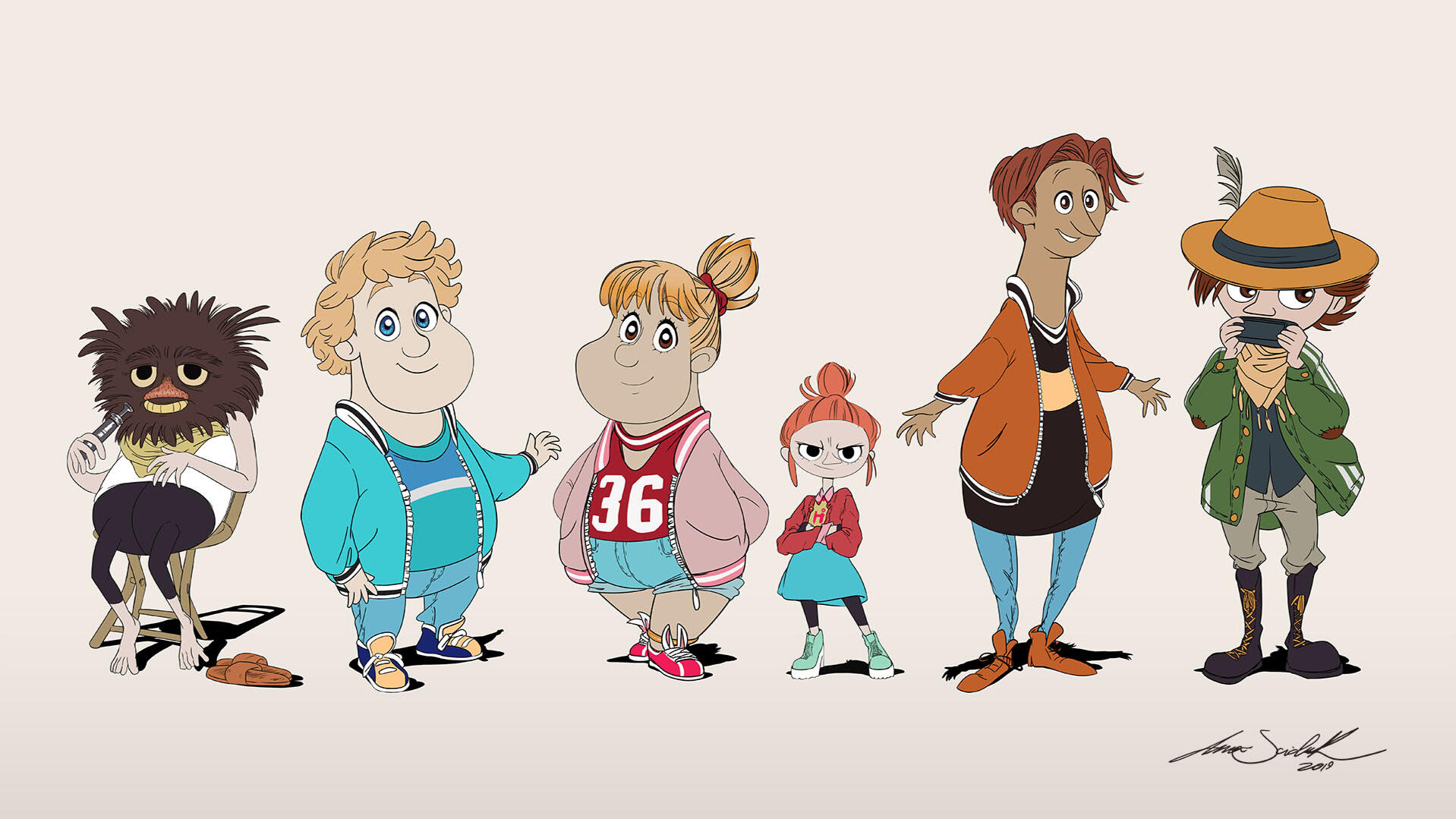 Personal project where my prompt was to reimagine Moomin characters as humans in today's world.